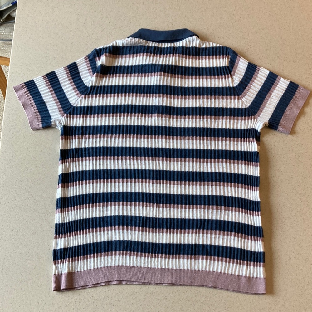 Classic Striped Short Sleeve Polo Shirt  Men Size XL - Picture 7 of 12